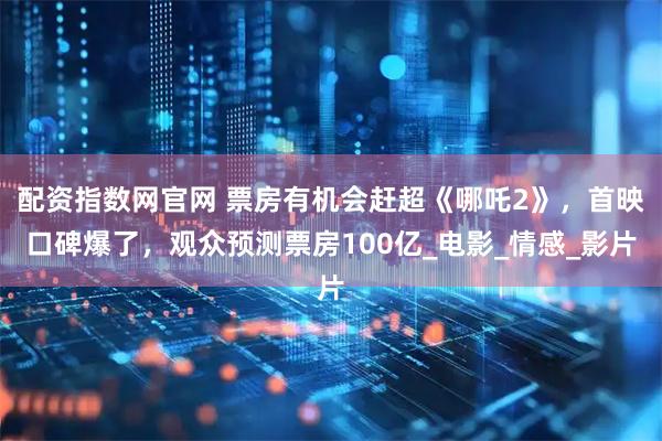 配资指数网官网 票房有机会赶超《哪吒2》，首映口碑爆了，观众预测票房100亿_电影_情感_影片